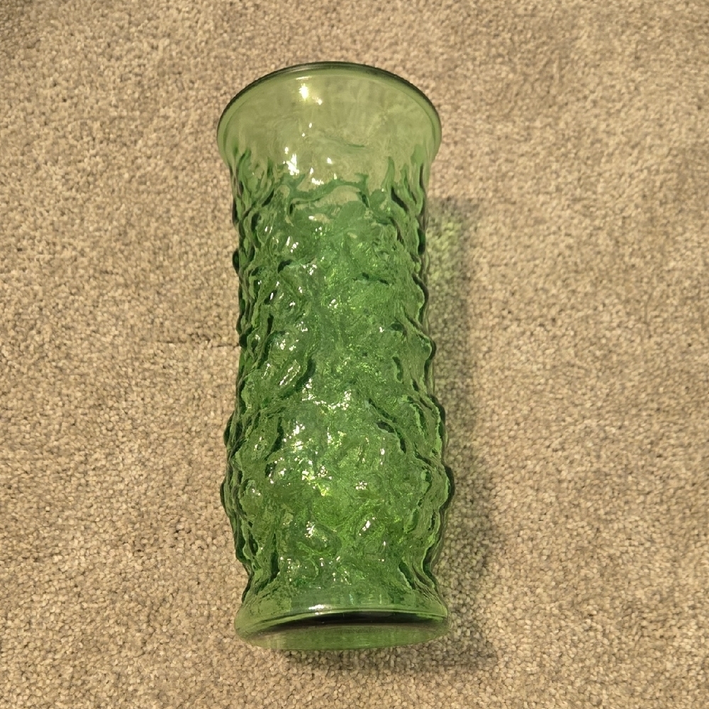 Green Glass Vintage Vase